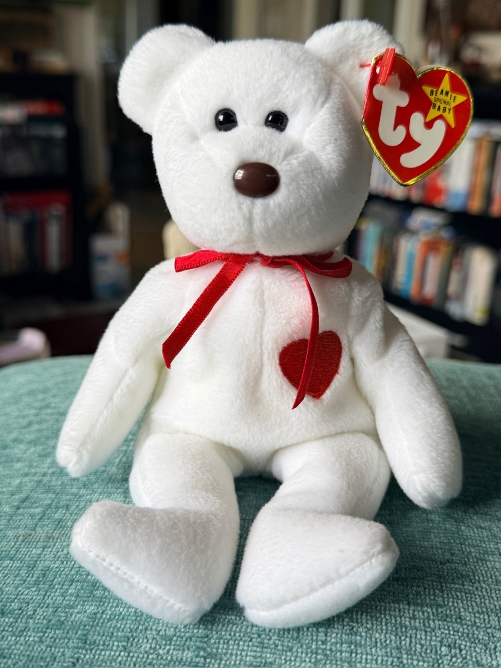 Valentino Bear Ty Beanie Baby 1993/1994 Rare Brown Nose Tag Errors